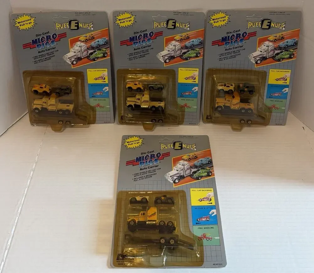 RARE!! UNPUNCHED CARDS Lot Of 4 - 1989 RUFF E NUFF Micro Rigs Motorized NOS NIP